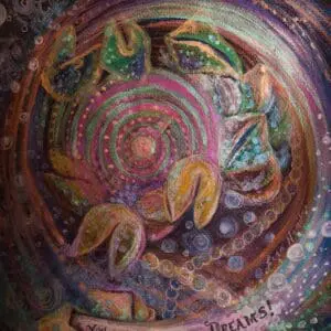 fortune cookies is swirling background of color